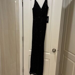 bebe Black Sequin Maxi Dress